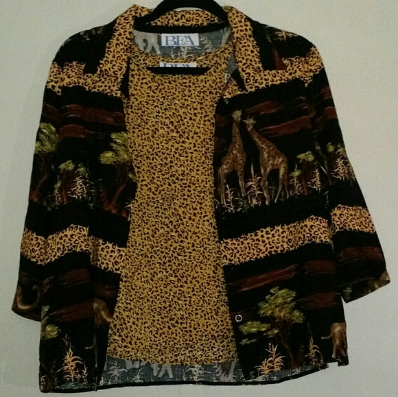 BEA Classics - Animal Print Tank Top & Over Shirt - Picture 1 of 7